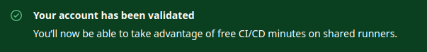 account validated
