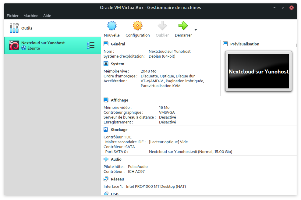 configuration de base