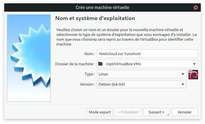 créer une nouvelle machine virtuelle