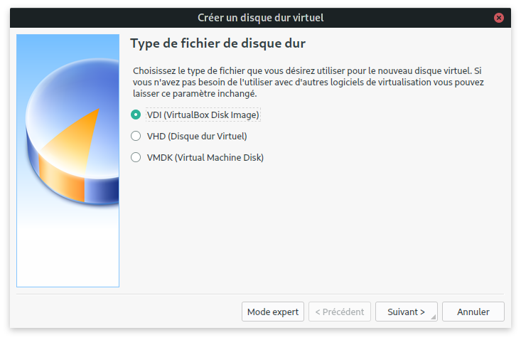 type de disque dur VDI